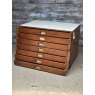 Vintage Mid Century Mahogany Plans Chest White Top