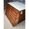 Vintage Mid Century Mahogany Plans Chest White Top
