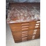 Vintage Massive Mid Century Mahogany Veneer Plans Chest