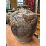 Antique Brown Glazed Dragon Jar Planter