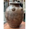 Antique Brown Glazed Oriental Dragon Jar