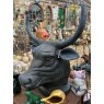 Painted Cast Iron Bull Head Statue