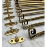 Beautiful Antique Arts & Crafts Brass Tail Window Stay