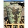 Massive Antique Rustic Painted Clay Pot