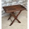 Vintage Carved Hardwood Chinese Tray Folding Table