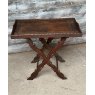 Vintage Carved Hardwood Chinese Tray Folding Table
