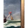 Antique 18th Century English Maritime Oil On Board Painting