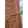 Reclaimed Heavily Carved Iroko Arched Front Door