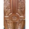 Reclaimed Heavily Carved Iroko Arched Front Door