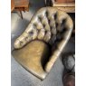 Vintage Chesterfield Style Green Leather Club Chair