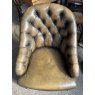Vintage Chesterfield Style Green Leather Club Chair