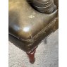 Vintage Chesterfield Style Green Leather Club Chair