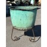 Beautiful Reclaimed Riveted Copper Planter On Stand