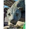 Large Menacing Patinated Copper Jaguar On Branch Statue