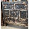 Rustic Painted Elm Chinese Bank Of 10 Drawers