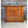 Antique Victorian Burr Walnut Chest Of Drawers With Columns