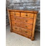 Antique Victorian Burr Walnut Chest Of Drawers With Columns