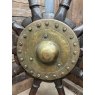 Beautiful Antique Brass & Hardwood Ships Wheel
