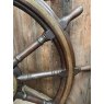 Beautiful Antique Brass & Hardwood Ships Wheel