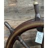 Beautiful Antique Brass & Hardwood Ships Wheel