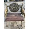 Cast Iron Dog Bench With Wooden Seat - Small