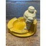 Vintage 1940's Michelin Man Mustard Yellow Ashtray