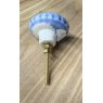Blue Crackled Ceramic Cupboard Knobs - Large