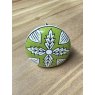 Green Floral Round Ceramic Knob