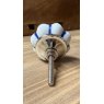 White Pumpkin Cupboard Knob with Blue Stripes.