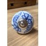 Blue Floral Round Ceramic Knobs