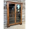 Antique Pine Glazed Front Bookcase Cabinet