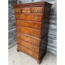 Antique Georgian English Oak Chest On Stand