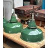 Vintage Large Industrial Green Enamel Lamps