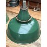 Vintage Large Industrial Green Enamel Lamps