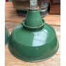Vintage Large Industrial Green Enamel Lamps