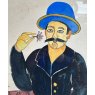Charming 19th Century Naive Portrait Watercolour