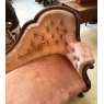 Lovely Antique Victorian Pink Velvet Chaise Lounge