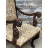 Antique Victorian Oak Gothic Large Armchair