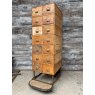 Large Vintage Rustic Metal Bank Of Drawers