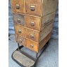 Large Vintage Rustic Metal Bank Of Drawers
