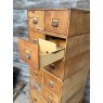 Large Vintage Rustic Metal Bank Of Drawers