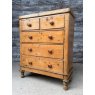 Antique Victorian Farmhouse Pine Chest Of Drawers