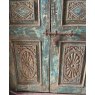 Fabulous & Large Indian Painted Teak Framed Door