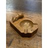 20th Century Mouseman Carved Oak Ashtray