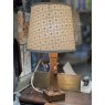 20th Century Mouseman Carved Oak Lamp With Shade