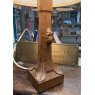 20th Century Mouseman Carved Oak Lamp With Shade