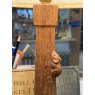 20th Century Mouseman Carved Oak Lamp With Shade