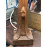20th Century Mouseman Carved Oak Lamp With Shade