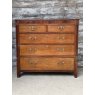 Antique English Regency Oak & Mahogany Chest Of Drawers