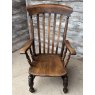 Antique Ash & Elm Victorian Grandfather Chair